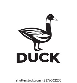 Duck logo vector illustration design template duck logo vector silhouette