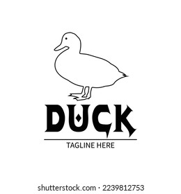 Duck logo vector illustration design template