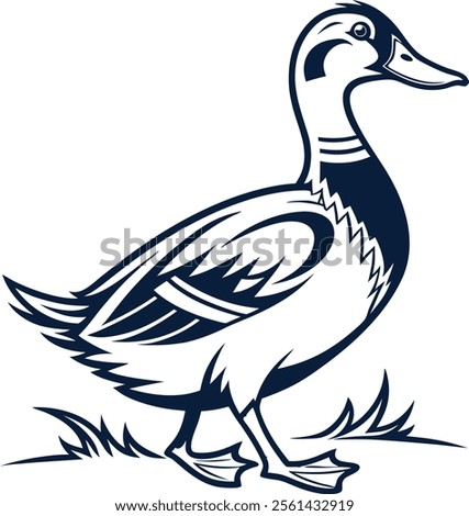 Duck logo vector illustration design template