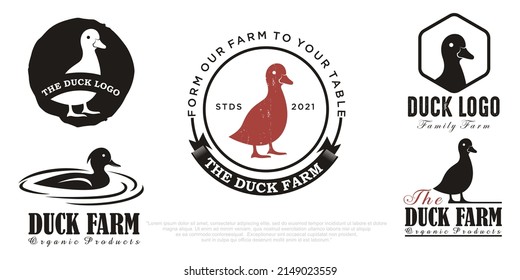 Duck logo vector illustration icon set design template