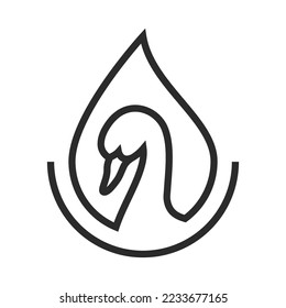 Duck logo vector ilustration icon flat design template