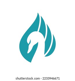Duck logo vector ilustration icon flat design template