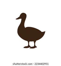 Duck logo vector ilustration icon flat design template