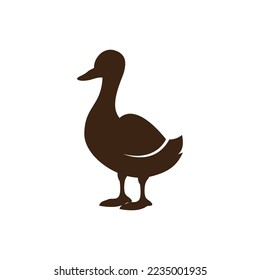 Duck logo vector ilustration icon flat design template