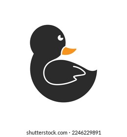 Duck logo vector ilustration icon flat design template