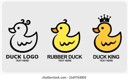 Duck Logo Vector Template. Rubber duck icon in vector illustration