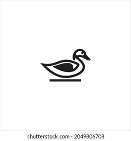 duck logo vector vintage hipster retro icon line outline monoline illustration