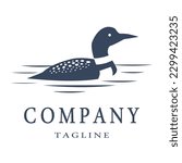 duck loon bird logo design vector modern illustration