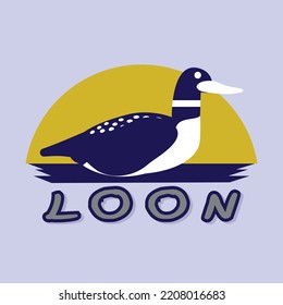 Duck Loon Bird Logo Design Vector Flat Modern Isolated Illustration