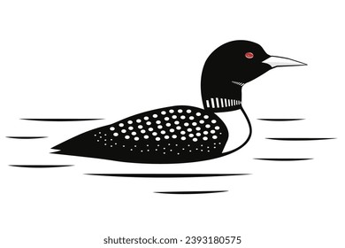 duck loon bird logo design modern vector illustration