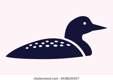 duck loon bird logo design modern vector illustration