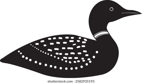 Duck loon vector, loon silhouette, goose icon