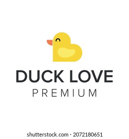 duck love logo icon vector template