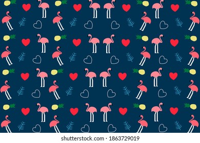 Duck, duck, love shape design or template on a dark blue background