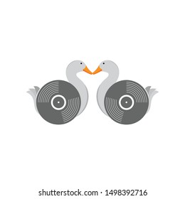 duck love vector in white background