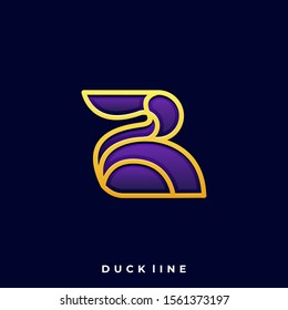 Duck Luxury Illustration Vector Design Template. Suitable for Creative Industry, Multimedia, entertainment, Educations, Shop, and any related business