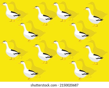 Duck Magpie Animation Seamless Wallpaper Background