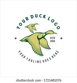 Duck Mallard Swan Goose Fowl Logo Design Vector Image