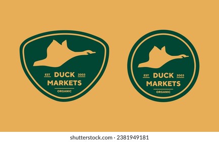 Duck markets set design vector. Creative simple sport logo