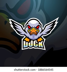Duck mascot esport logo design
