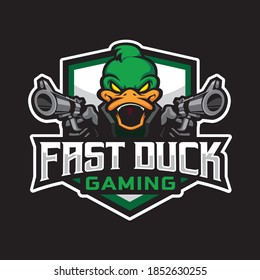 Duck Mascot Gaming Logo Design