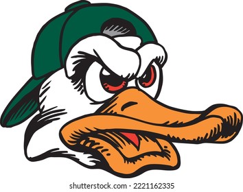 Duck Mascot Head Vector Illustration