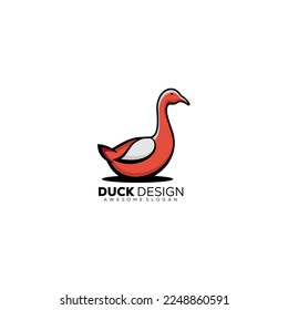 duck mascot logo design template color 