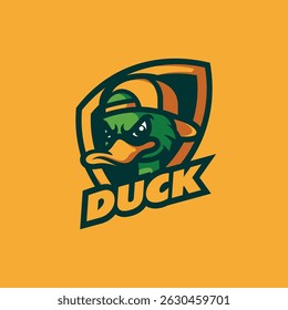 Plantilla de diseño de logotipo de mascota de pato