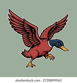 Pato Mascota Logotipo Vector Diseño Plantilla Estilo moderno EPS 10