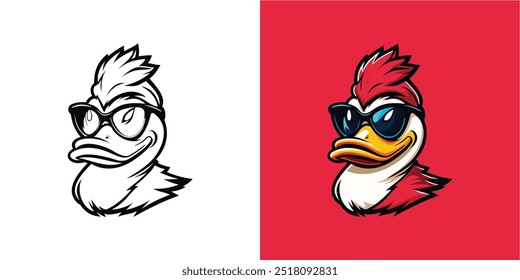 duck mascot logo, vector illustration