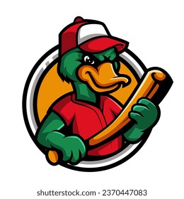 Duck Mascot and Sport Object mascot logo