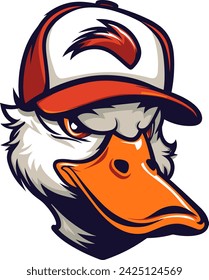 Mascota de pato, Vector de logotipo de equipo, Concepto de logotipo de esports, Vector de logotipo de deportes de pato