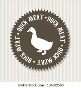 duck meat over beige background. vector illustration