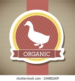 duck meat over beige background. vector illustration