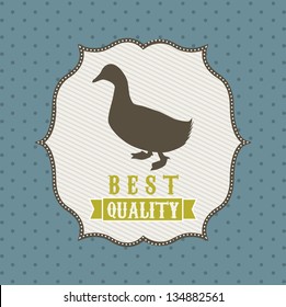 duck meat over blue background. vector illustration