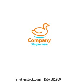 Duck minimalist logo design vector- illustration
