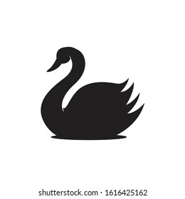 Duck Modern black silhouette perfect for logo or icon Duck minimal style icon