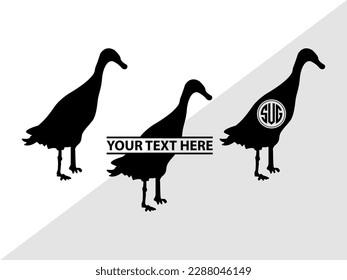 Duck Monogram Vector Illustration Silhouette