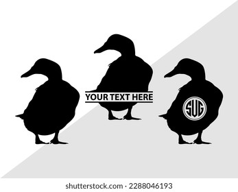 Duck Monogram Vector Illustration Silhouette