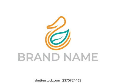 Duck monoline logo design, restaurant logo design, digital logo, company logo