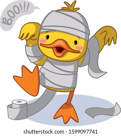 duck in a mummy costume