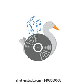 Duck Music Vector Melody White Background Stock Vector (royalty Free 