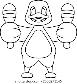 Duck Musician Rattle Music Animal Vector Graphic Art Illustration
