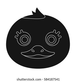 Duck muzzle icon in black style isolated on white background. Animal muzzle symbol stock vector illustration.