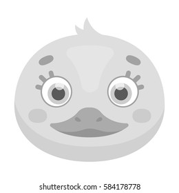 Duck muzzle icon in monochrome style isolated on white background. Animal muzzle symbol stock vector illustration.