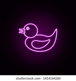 duck neon icon. Elements of toys set. Simple icon for websites, web design, mobile app, info graphics