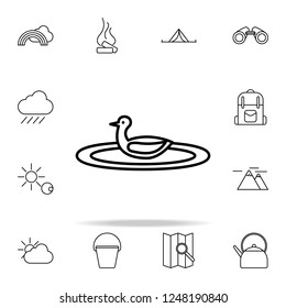 duck on the lake line icon. camping icons universal set for web and mobile