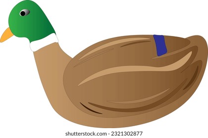 Duck on a white background, children's drawing.
