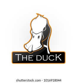 Duck on a white background. Vector duck with room for text.