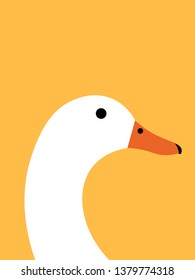 Duck on yellow background